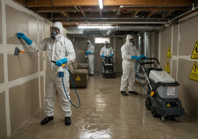 Basement Moisture Removal and Structural Drying process in Trenton, OH